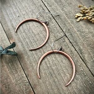 NWT- sleek and slim crescent moon dangle earrings